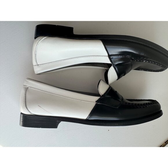 BASS Weejuns Flat Strap Colorblock Black White Loafer Women's Size 9 NEW - Picture 6 of 9
